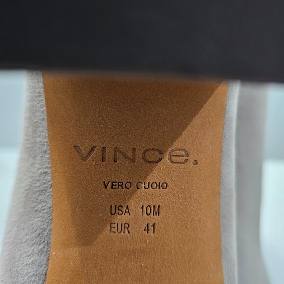 Vince Kimmy Ankle Bootie Womens 10 Gray Suede Pull On Block Heel Minimalist Fall - Picture 13 of 14